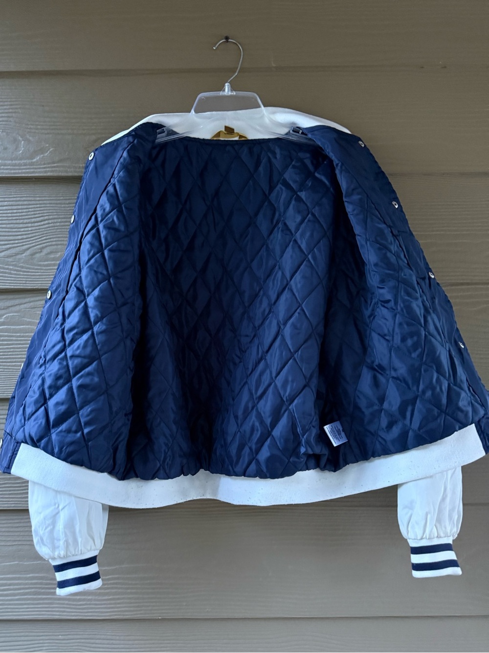 New York Yankees Cult Favorite Satin Bomber Jacket Blue Varsity Athletic Style M - Picture 5 of 11